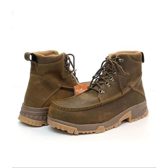 Twisted X Men’s 10 Driving Moc Hiker CellStretch Work Boots Composite Toe Brown - Picture 1 of 11